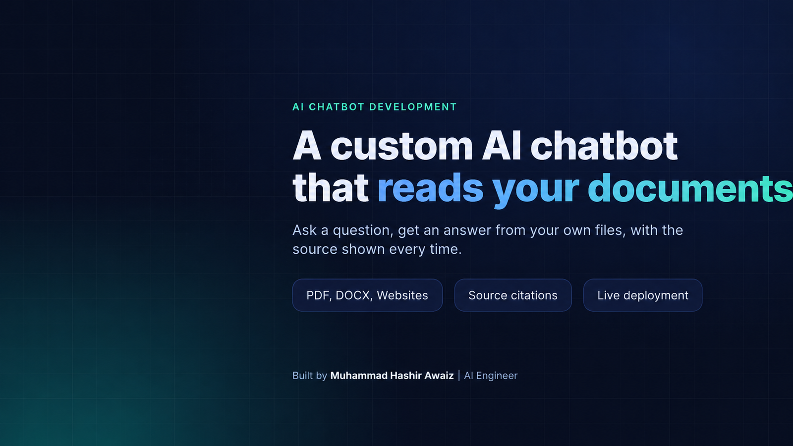 I will build a custom AI chatbot with RAG for your business documents